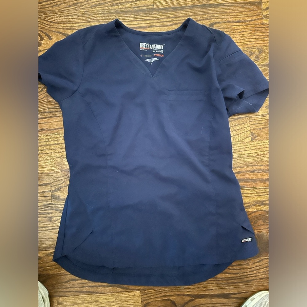 Greys Anatomy Navy Scrub Top